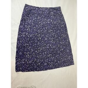 VINTAGE Y2K 90s Women Midi Skirt Talbots purple floral rayon Cottagecore 14